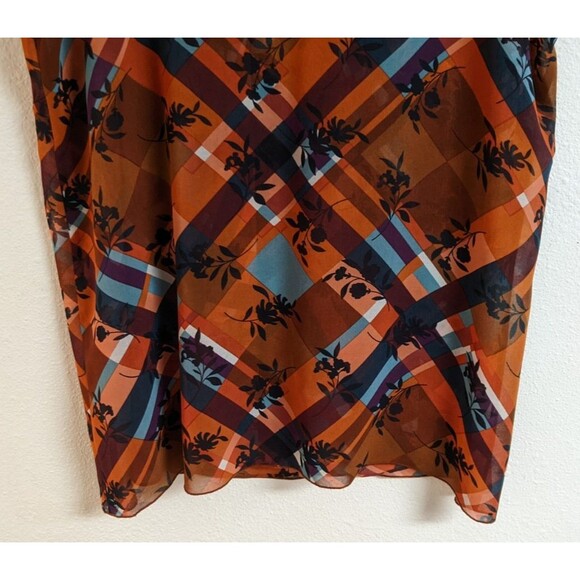 Women's Cabi # 3773 Lattice Top Plaid Floral Layered Blouse Top 2-Piece Medium - Picture 16 of 16